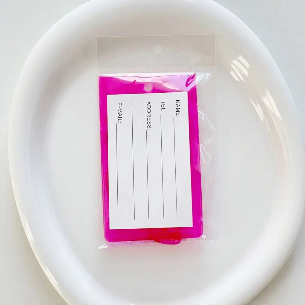 Soft Fluorescent Luggage Tag PVC Boarding Pass Information Card Address Label Colorful Airplane Suitcase Tag Holiday