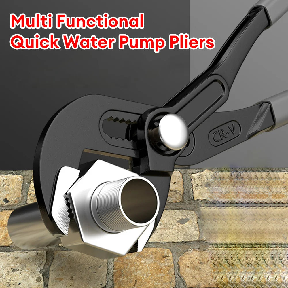 Water Pump Pliers Quick-Release Plumbing Pliers Adjustable Water Pipe Clamp Pliers Household Sink Spanner Hand Tools