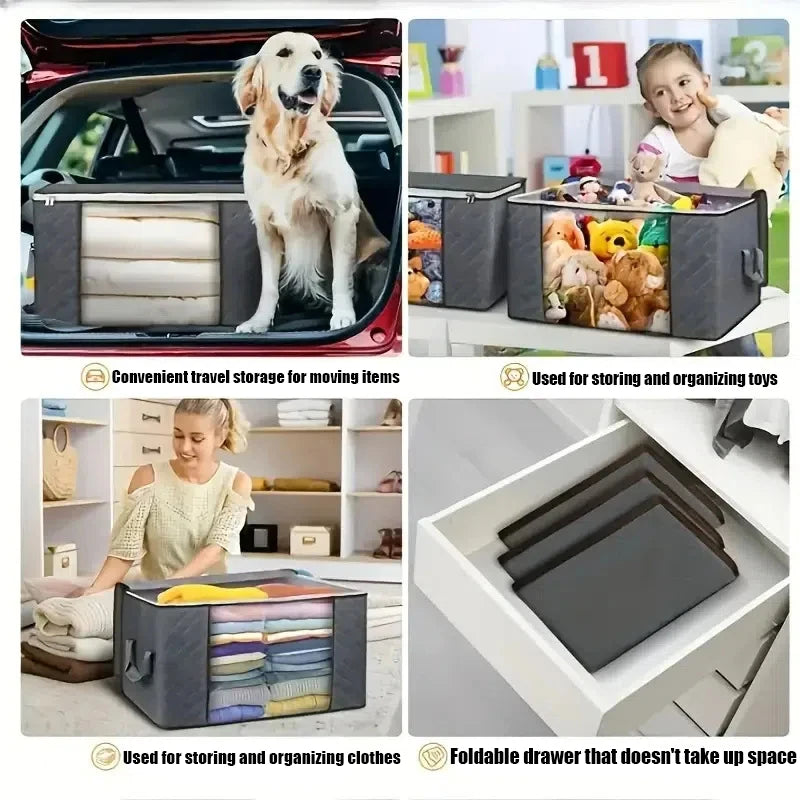Foldable Non-Woven Storage Bag, Large Capacity Dust-Proof Storage Bag With Visible Window, Suitable For Wardrobes And Bedrooms