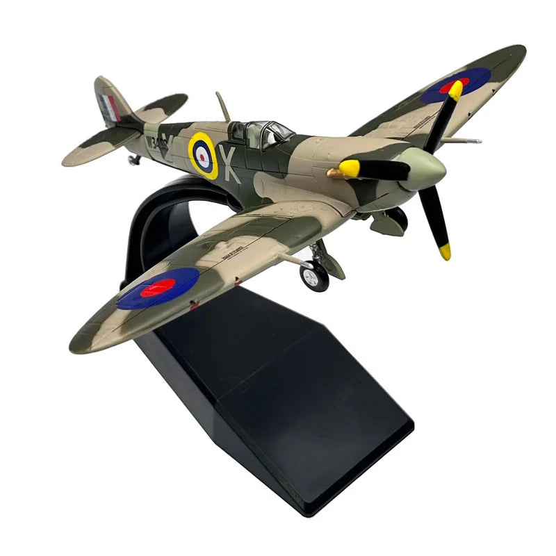 1:72 1/72 Scale WWII British Spitfire Fighter Plane Diecast Metal Airplane Aircraft Ornament Model Gift