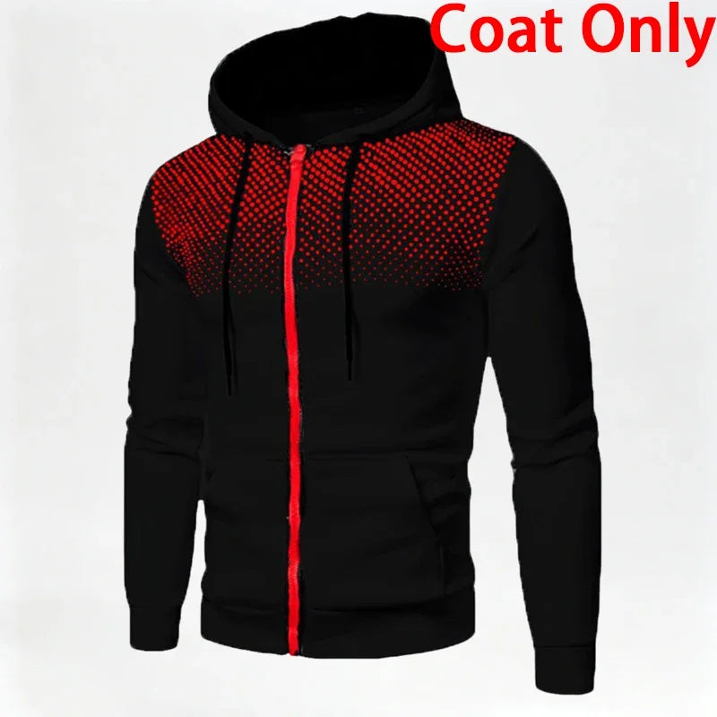 Men's Set/Coat/Pants 2026 Fashion Tracksuit Zipper Hooded Coat & Sweatpants Autumn Winter Daily Casual Sports Jogging Sportswear