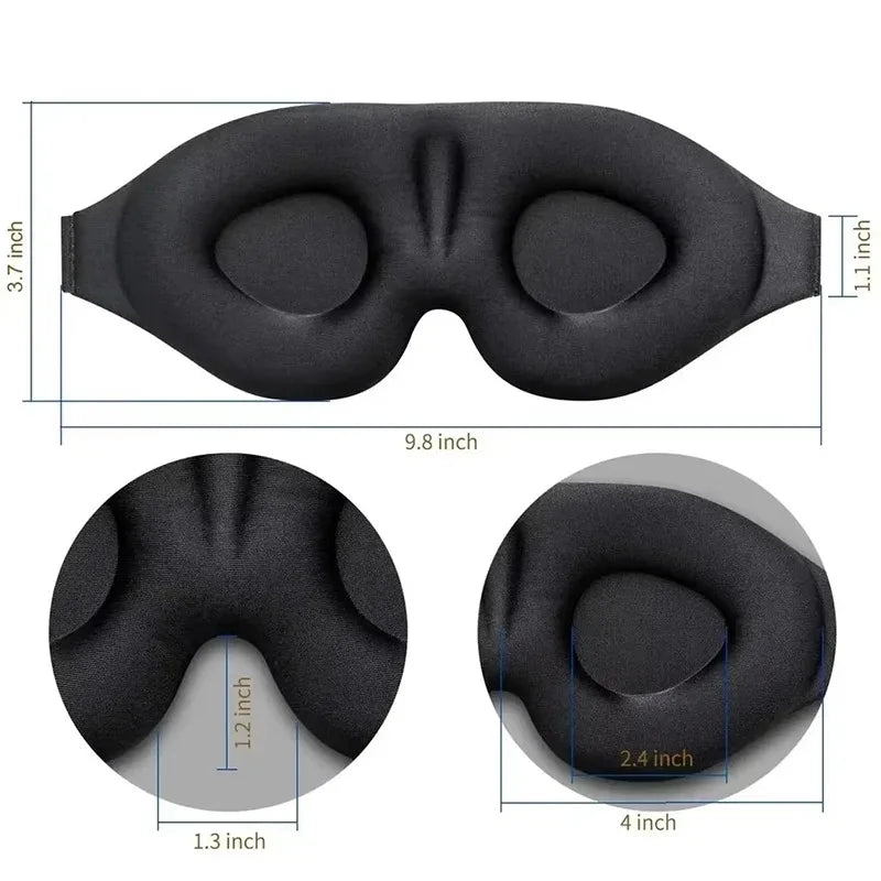 Black 3D Full Shading Sleep Eye Mask Relaxing Zero Pressure Soft Breathable Nap Mask To Relieve Eye Fatigue Stable Sleep Masks