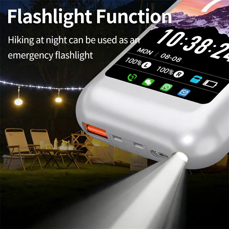Large Screen Bluetooth Earphone High-capacity Battery Multi-functional Charge The Phone Downloadable APP AI Translation Headset