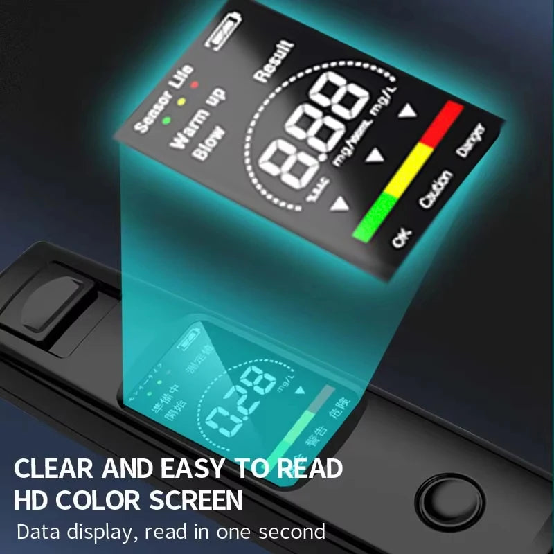 Alcohol Detector Portable Professional High Sensitivity Type-c Charging Breathalyzer Drunk Driving Car Electronic Tool