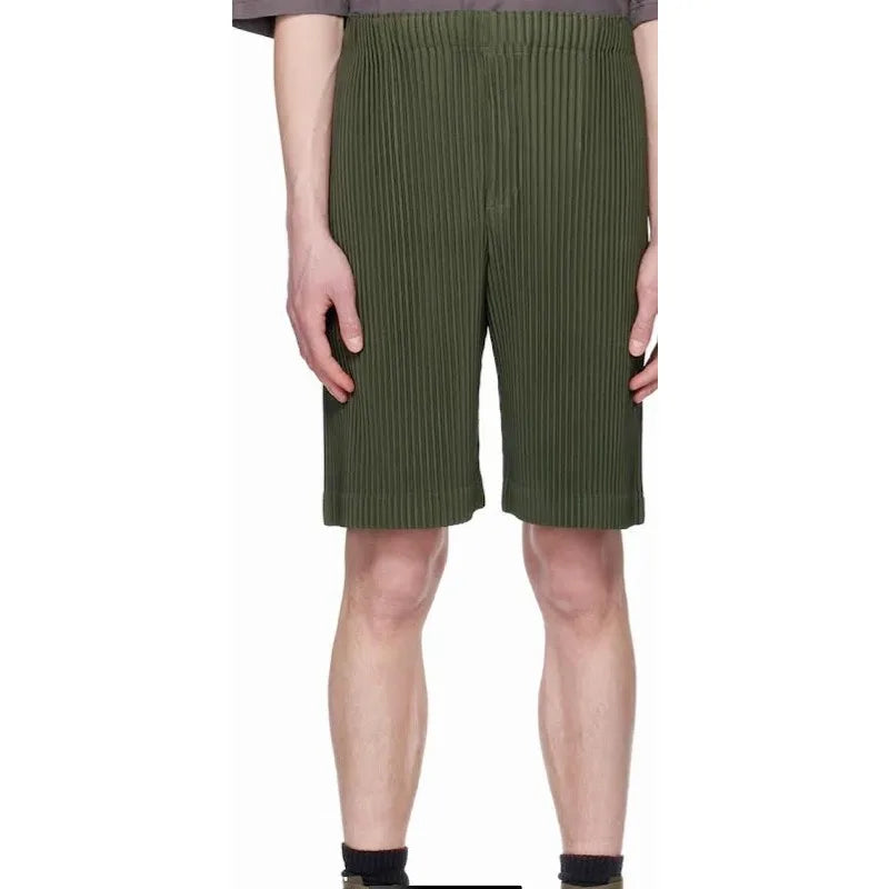 Miyake Pleated Shorts Set 2026 Summer New Sleeveless T-Shirt + Five-Point Pants Loose Versatile Youth Personality Simple Casual