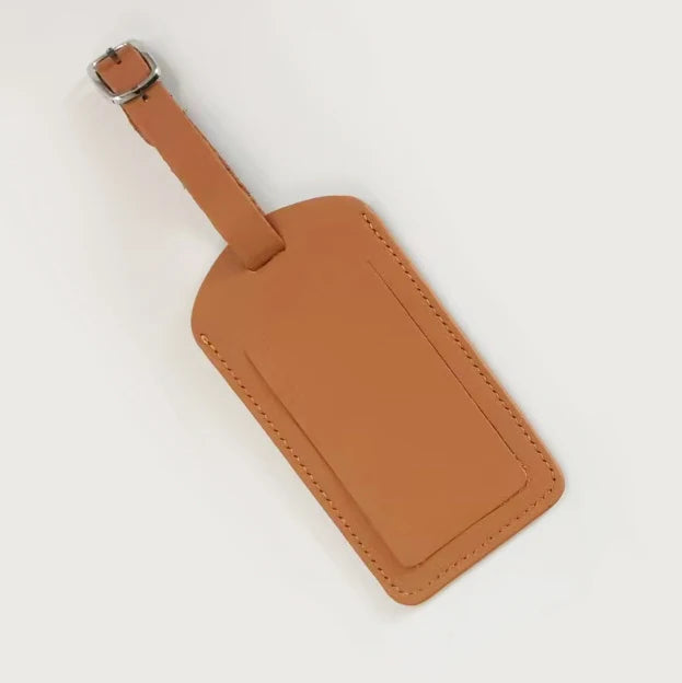 Cowhide Travel Custom Initials Luggage Tag Genuine Leather Personalized Suitcase Label Business Luxury Bag Pendant Retro Charm