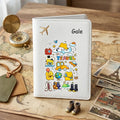 Personalized Name Text Passport Holder, Cute Cartoon Passport Case, Passport Cover And Document Organizer, Travel Ticket Holder