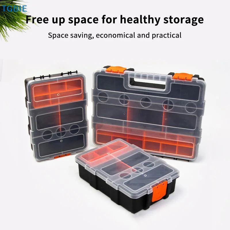 [TL]【TL】Multi-Grid Portable Plastic Parts Toolbox Combination Screw Storage Box Metal Parts Hardware Tool Screwdriver Tool Box