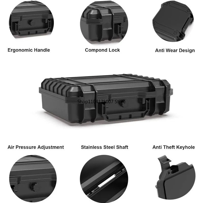 Waterproof Hard Carry Case Bag Toolbox With Pre-cut Sponge Storage Box Safety Protector Organizer Hardware Box Impact Resistant