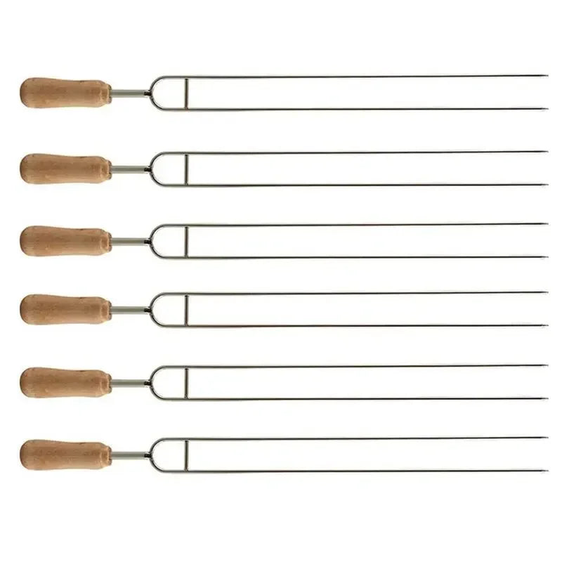 BBQ Metal Skewers for Grilling 6pcs ,Stainless Steel U-Shaped Barbecue Brazing Fork Needle Grilling Skewers Bbq Grill Outdoor