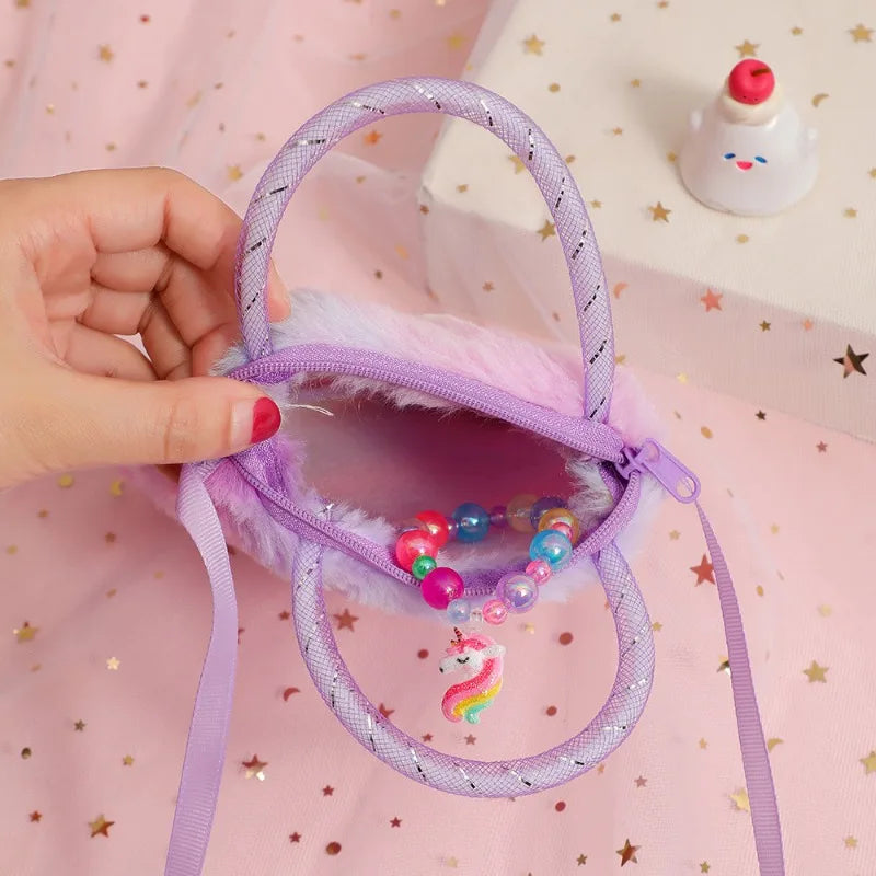 Cartoon cute single-shoulder bag, small crossbody bag, kindergarten girls' small tote, coin purse