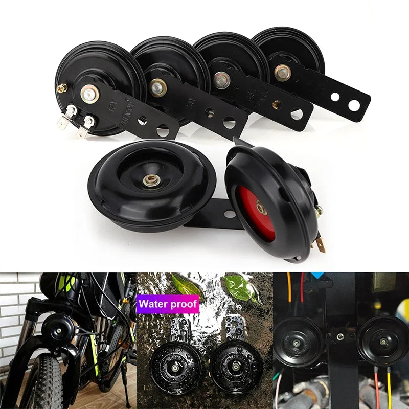 Motorcycle Accessory Universal 12V 24V 36V 48V 60V Waterproof Round Loud Horn Speaker for Scooter Motocross ATV modified parts
