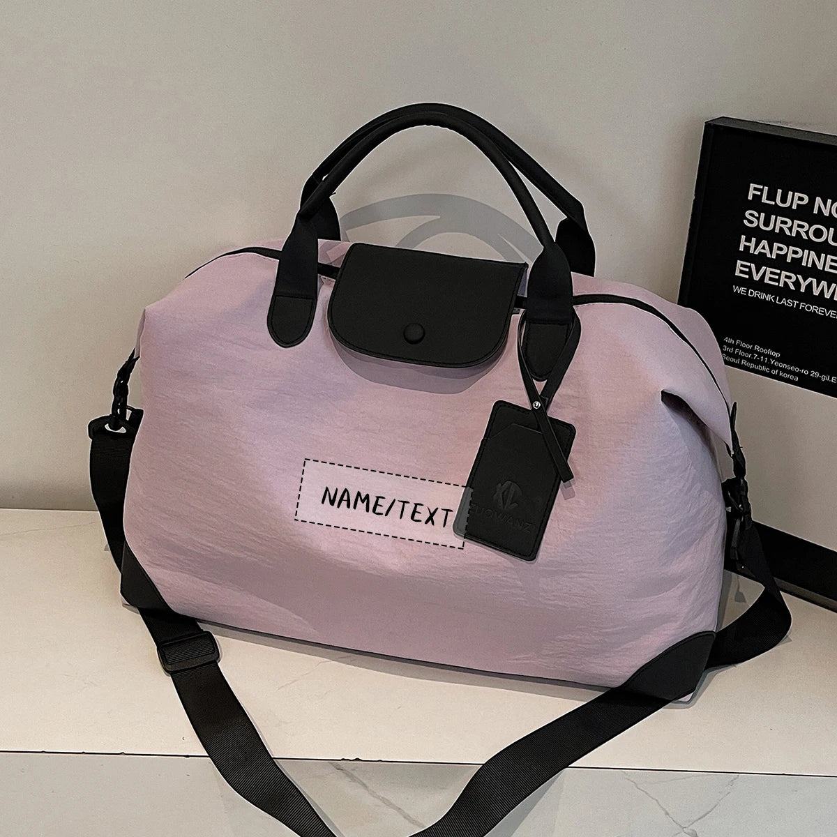 Logo Classy Custom Travel Bag Women's Sports Fitness Bag Travel Crossbody Lightweight Luggage Bag Swimming Tote Bag DIY