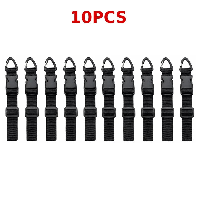 5/10/20Pcs Adjustable Luggage Strap Triangle Buckle Clip Strap Nylon Gear Packing Belt for Tent Camping Hiking Travel Storage