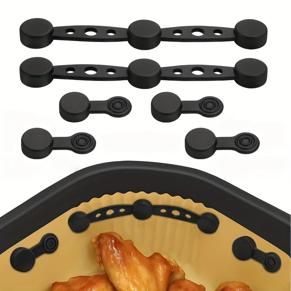 6pcs/2sets Magnetic Silicone Buckles for Air Fryer - Non-Stick Parch Clips, Magnetic Fasteners, Compatible with /Air Fryer Ovens