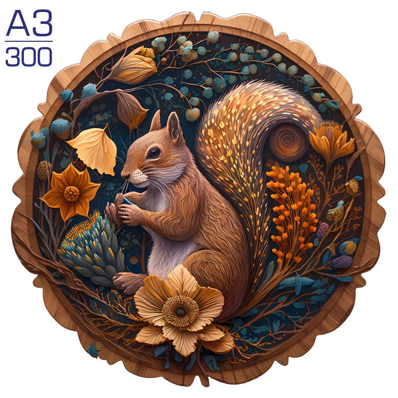 Owl Wooden Animal Puzzle DIY Crafts Brain Trainer Puzzles Game for Kids Adult Educational Wood Toy Gift Medium Difficulty Jigsaw