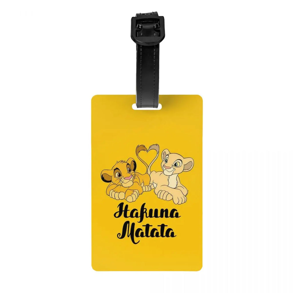 Custom Rafiki Luggage Tag With Name Card The Lion Cartoon K-Kings Privacy Cover ID Label for Travel Bag Suitcase