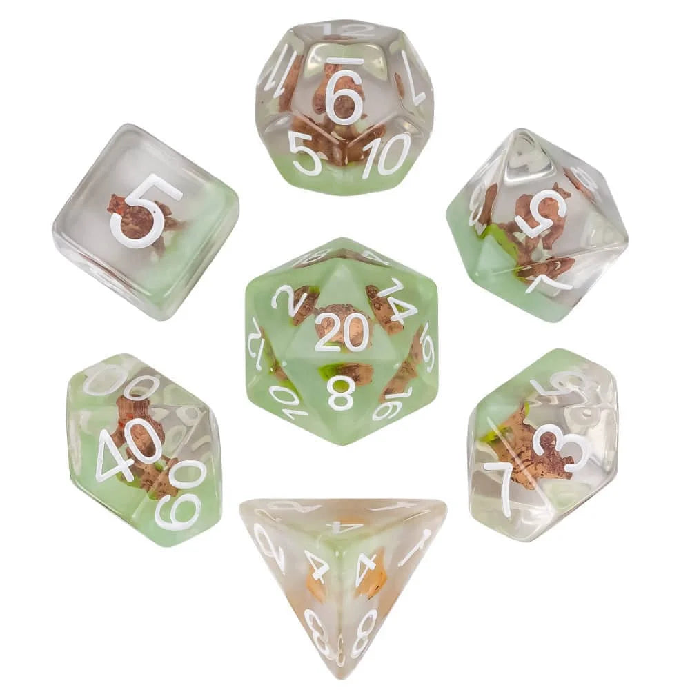 Cusdie 7 SKULL DND Dices Transparent D4 D6 D8 D10 D% D12 D20 Polyhedral Dice Set for D&D Pathfinder Role Playing Board Games