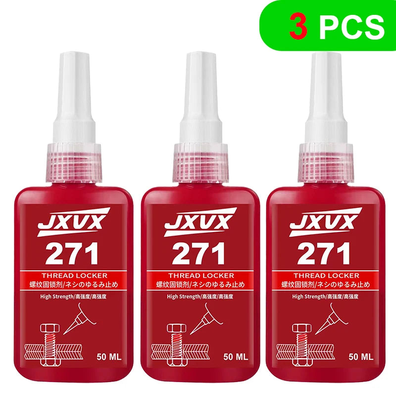 Threadlocker 271 Red Anaerobic Adhesive Threadlocking Compound (Equivalent to Loctitl) Vibration-Resistant Anti-Loosening Sealant High-Strength, High-Temperature Resistant