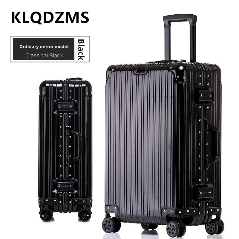 KLQDZMS High Quality All Aluminum Magnesium Alloy Luggage Large Capacity Travel Suitcase 20 Inch Boarding Business Luggage Bag