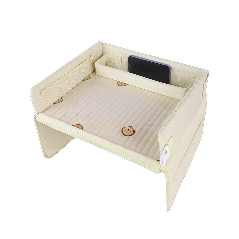 Car Seat Tray For Kids Foldable Multiple Pockets Waterproof Car Table Portable Large Capacity Table For Dining Drawing Car