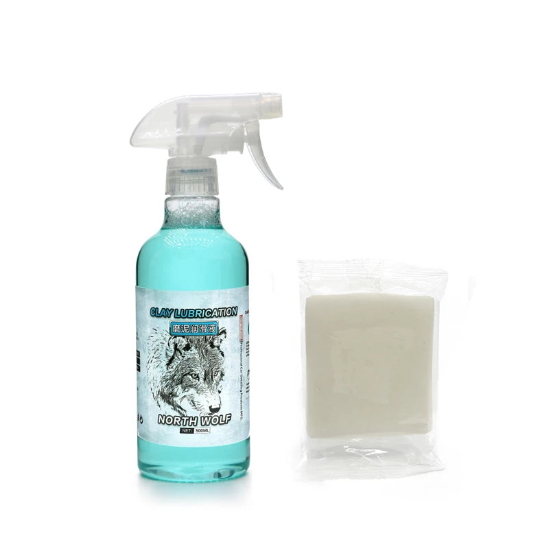 DETAILING 100g Car Clay Cleaning Bar Set Detailing Waxing Polish Treatment 500ml Magic Clay Bar Synthetic Lubricant Wash Mud