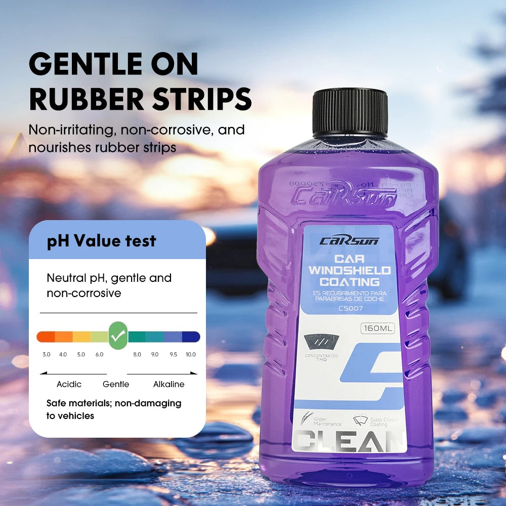 Carsun Highly Concentrated Car Glass Water 1:40 Times Dilution Formula, Strong Degreasing Film, Anti-Glare, Wiper, Traceless Cleaning, Universal Anti-Freeze Type for All Seasons