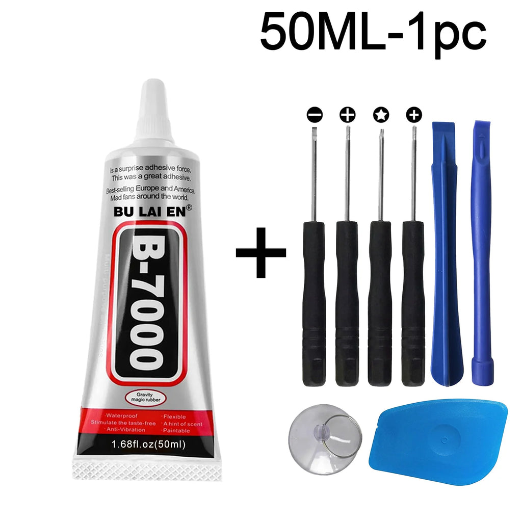 B7000 Transparent Mobile Phone Screen Universal Repair Tool  Strong Waterproof Black Adhesive,T7000 Elastic Glue For Tablet Screen Border Computer Repair 15/50/110ML.