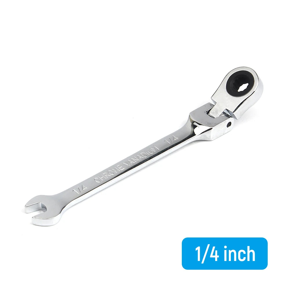 1/4-15/16 Inch 1-Piece Imperial Size Ratchet Wrench Set of Keys Spanner Flexible Head Universal Hand Tools Car Repair Tool