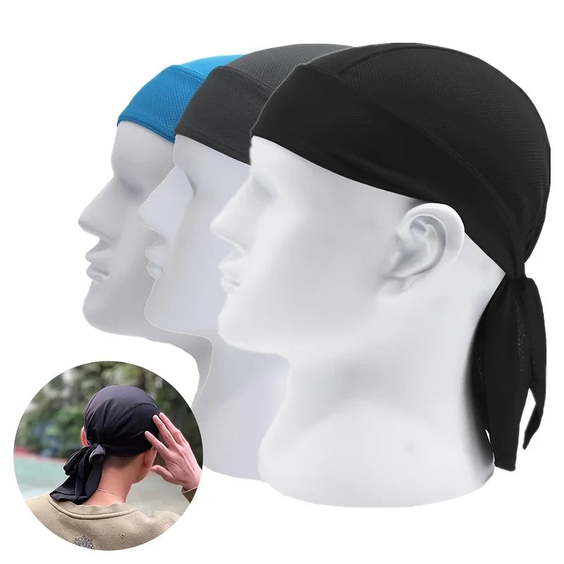 Sweat Wicking Cycling Headscarf Men Breathable Running Hiking Helmet Cover Elastic Bandana Comfortable Climbing Pirate Hat