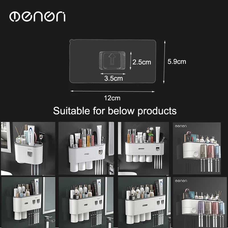 Mengni Adhesive Sticker for Toothbrush Holder Towel Rack Bathroom Kitchen Shelf Nail Free Strong Glue for Wall Non Punch Patch