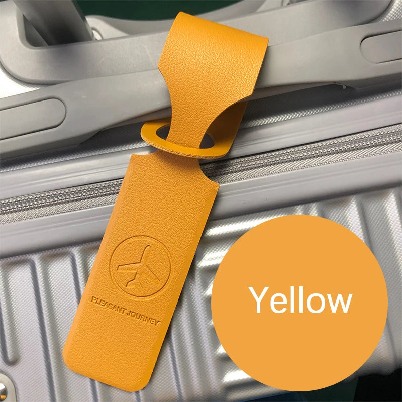 Luggage Tag PU Leather Long Strip Hanging Luggage Tag Portable Travel Accessories for Suitcase Backpacks Name ID Address Tags