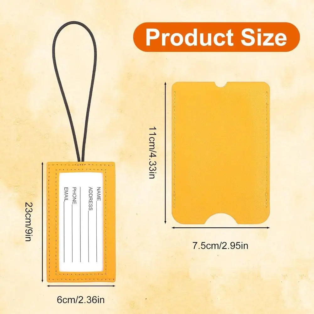 PU Leather Pull out Luggage Tag Backpack Accessories Red Color Name ID Address Tags Soft Luggage Label Straps Travel Accessories