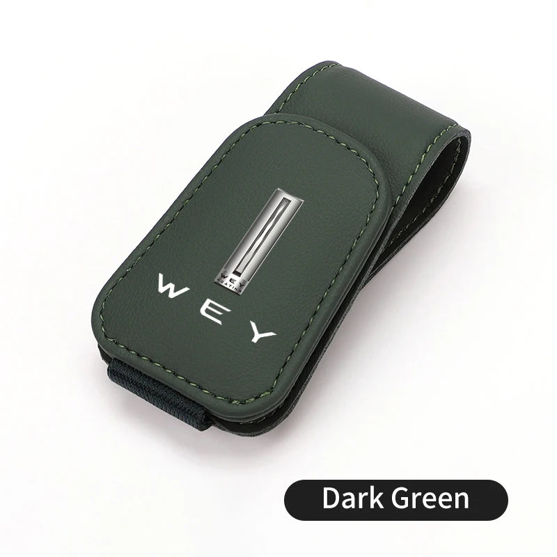 For WEY Car Visor Glasses Clip Leather Hidden Card Slot Organizer Tank 300 VV6 VV5 VV7 GT Mocha Splash Guard Mudguards
