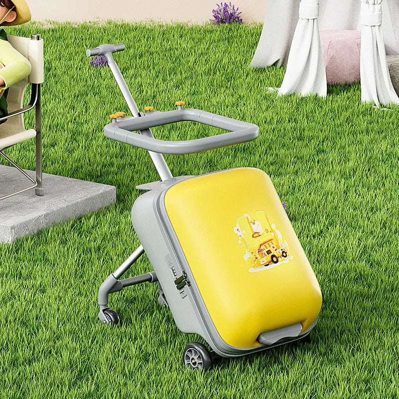 Kids Travel Trolley Suitcase Children Luggage Pulling Cart Travel Seat Carrier Bag Riding Suitcase for Baby Carry-On Luggage