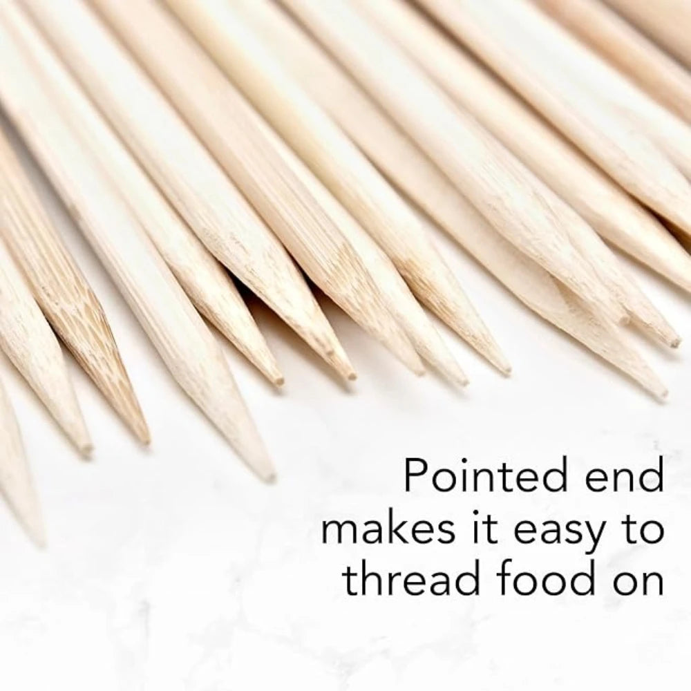 90-1350Pcs Disposable BBQ Bamboo Sticks 15/20/25/30cm for Grilling, Fruit, Kabob,BBQ, Barbecue, Kitchen, Camping, Outdoor
