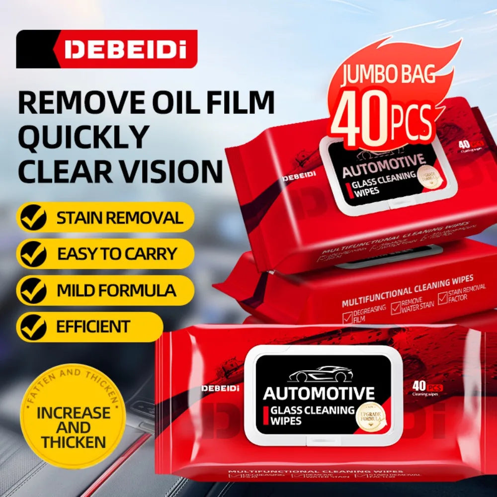Car Glass Oil Film Removal Wipes Car Window Glass Oil Film Remover Oil Film Cleaning Wipes Glass Windshield Cleaning Wipes