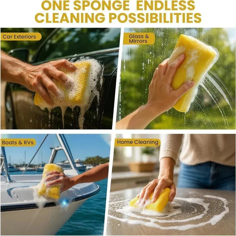 New 15x9x4cm Microfiber Bug Scrubber Sponge Pad, 6-Pack Car Wash Sponge, Car Cleaning Sponge Block Sponge Cloth Sponge Block