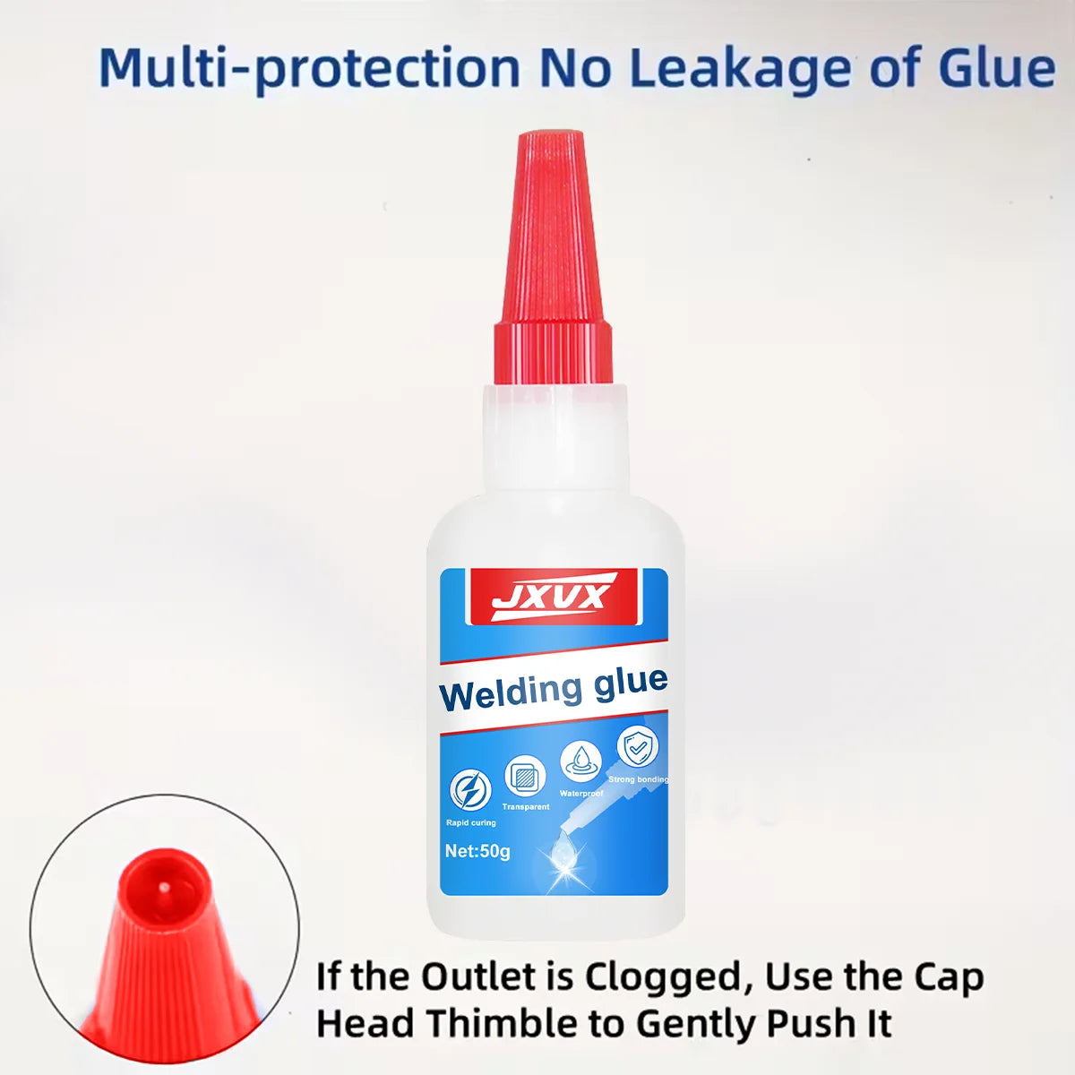 Large capacity 50 g Nail glue for pressing nails for nail tips Acrylic nail glue Super strong long-lasting nail glue for nail salons, Multi-purpose adhesive, superglue