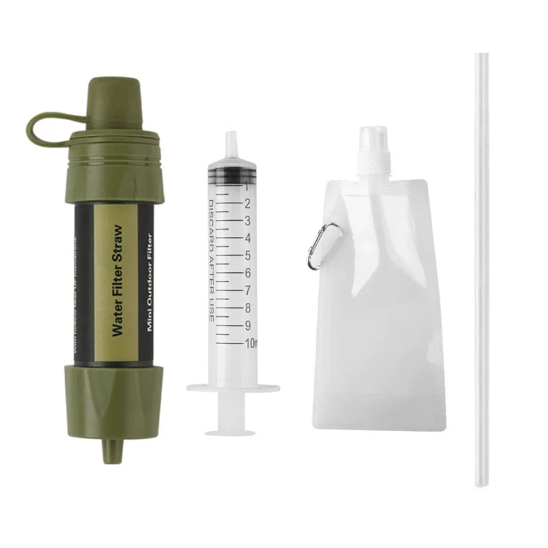Outdoor Water Filter Straw Portable Emergency Water Purifier for Camping Hiking Survival Travel Filtration System