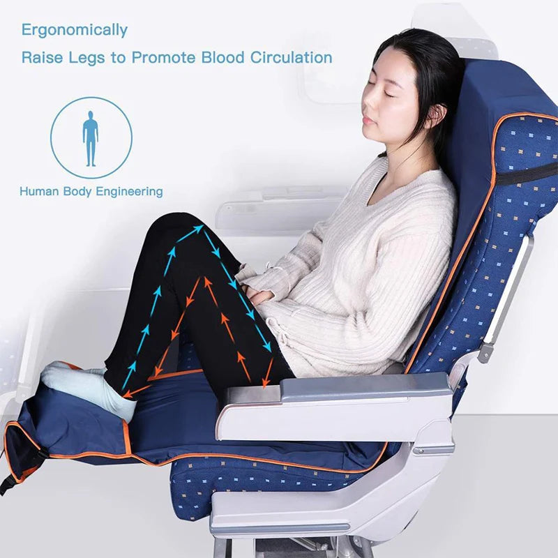 Car Travel Hammock Childen Adults Long Distance Travel Sleeping Bed Bus Hammock Accessories Rests Feet Legs Sleep Artifact
