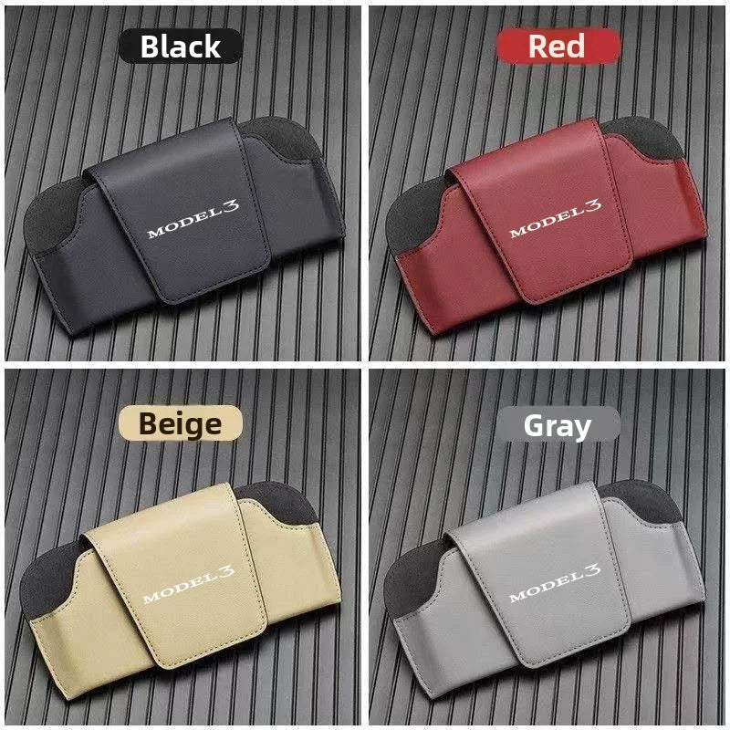 Car Sun Visor Leather Auto Sunglasses Clip Glasses Holder case Storage for Tesla modelY model3 modelX modelS model 3 X S Y