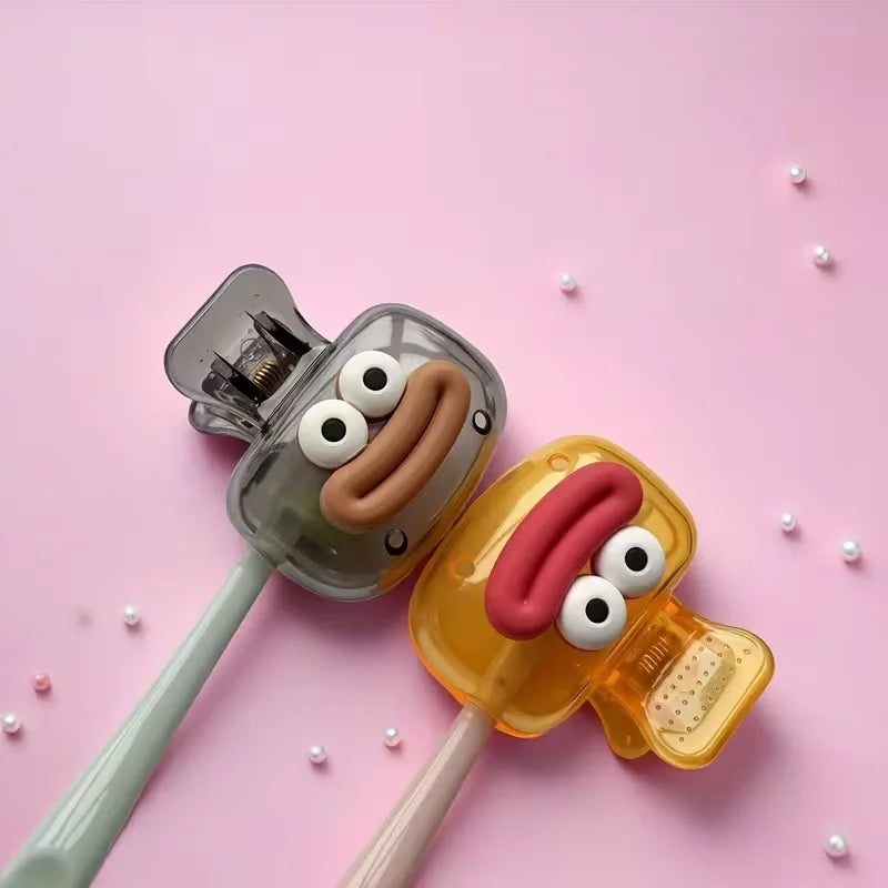 4-piece sausage-shaped toothbrush storage box, household toothbrush protective cover, suitable for both home use and travel.