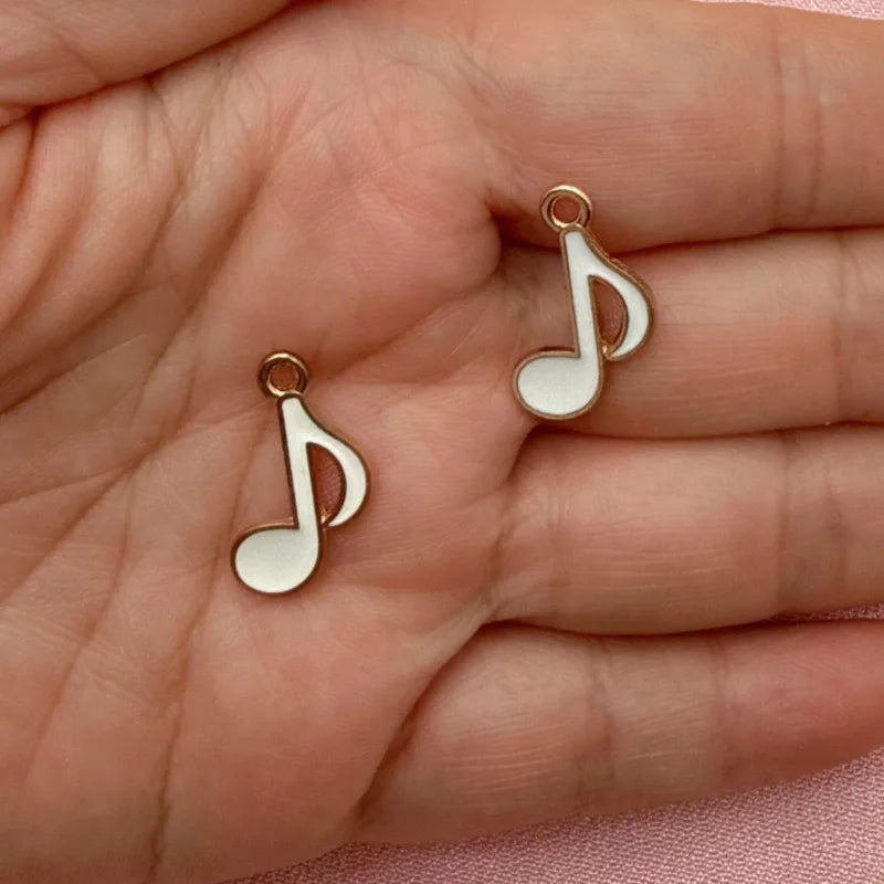 15pcs Alloy Drip Oil Cross border Music Festival Cute Instruments Guitar Notes DIY Accessories Pendant Handmade