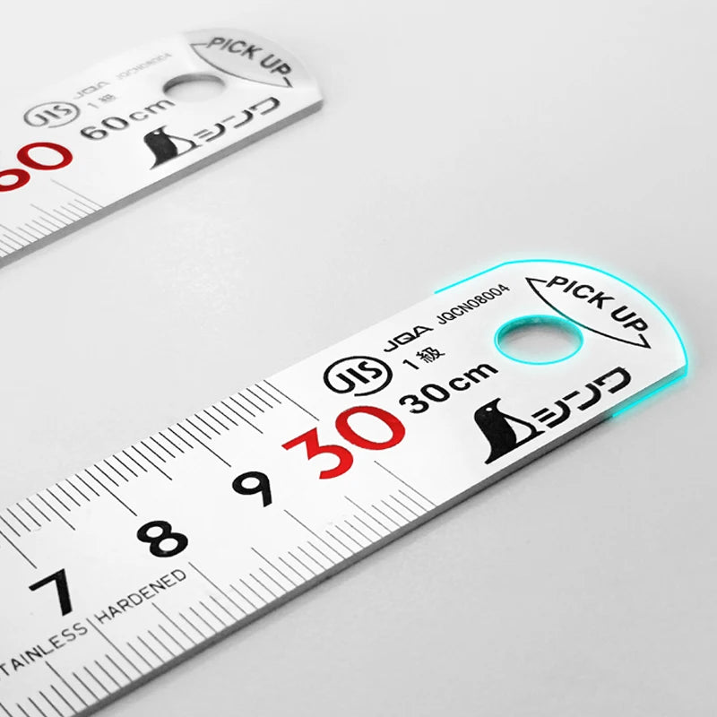 SHINWA 13131 13134 JIS Industrial-Grade High-Precision Straightedge Ruler Etched Stainless Steel Curved Ends Measuring Tool