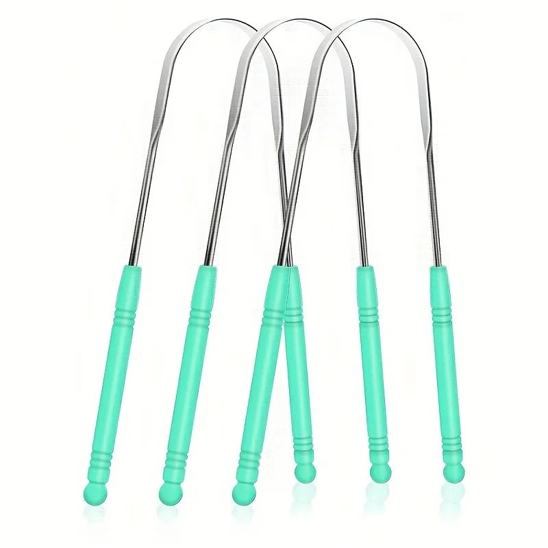 Stainless Steel Tongue Scraper U-Shaped Dental Cleaner for Bacteria/Plaque Removal with Multi-Style Options for All Users