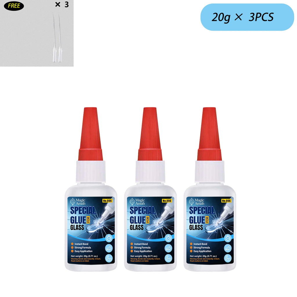 1-3Pcs CA Instant Glass Glue – Low Cost,Strong, Quick-Dry, Clear Waterproof Adhesive for Glass, Windows & Mirrors