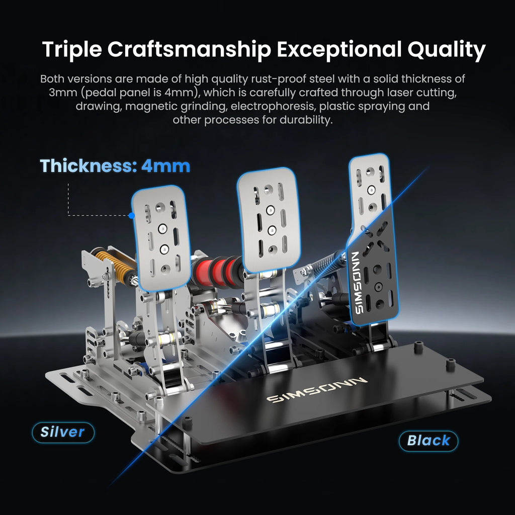 SIMSONN Plus X Sim Racing Simulator Pedal PC Simracing Pedals Support VAM and VAM RPO Vibration Motor Driving Game Accessories