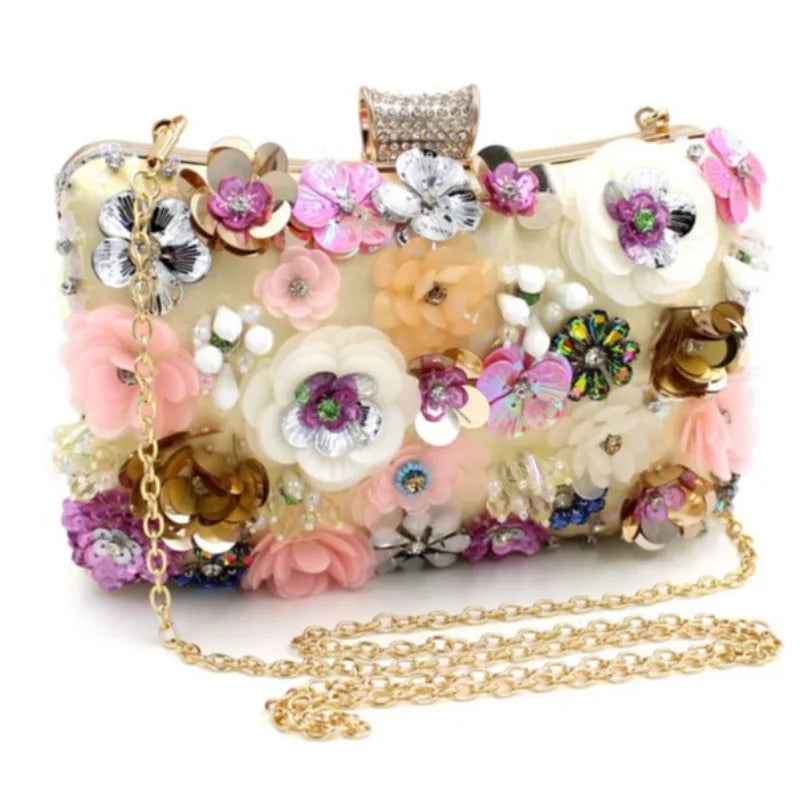 New High-end Flower Dinner Bridal Evening Bag Creative High-value Flower Princess Diana Bag Clutch Purses Bolsas De Fiesta Noche