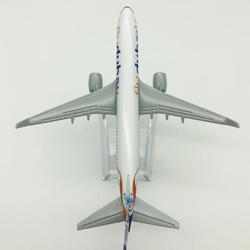 1/400 Scale B737 Dubai Airline Alloy Aircraft Model 16cm Simulation Airliner Static Display with Stand